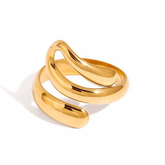 18K Gold Plated Adjustabke Ring - Picture 4 of 6